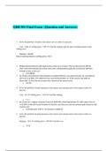 QRB 501 Final Exam 4-Questions and Answers (Latest 2020)