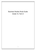 Business Studies Grade 10 Term 4 Study Guide