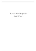 Business Studies Grade 10 Term 1 Study Guide