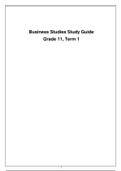 Business Studies Grade 11 Term 1 Study Guide