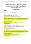 Fresno City College > BIO 102 > BIOLOGY 102. Medical-Surgical Nursing Critical Thinking in Client Care, 4th Edition Priscilla LeMon Chapter 2 (ALL CORRECT ANSWERS AND RATIONALE) 