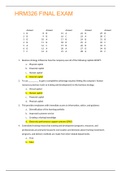 UNIVERSITY OF PHOENIX HRM326 FINAL EXAM QUESTIONS WITH COMPLETE SOLUTIONS GRADED A+
