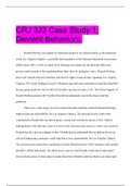 CRJ 322 Case Study 1, Deviant Behaviors: (LATEST) SOLUTIONS GRADE A+