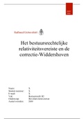 Essay Bestuursrecht B2: het bestuursrechtelijke relativiteitsvereiste en de correctie-Widdershoven (Cijfer: 7)