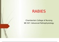  NR 507 Week 5 Disease Process Assignment; Part 2 - Rabies: Spring 2020.Complete Solution