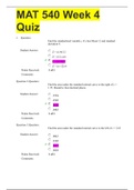 MAT 540 Week 4 Quiz WITH COMPLETE SOLUTION GRADE A+
