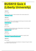 BUSI610 Quiz 4 (Liberty University) WITH ALL LATEST SOLUTIONS GRADE A