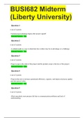 BUSI682 Midterm (Liberty University) WITH COMPLETE SOLUTION GRADE A 