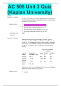 AC 505 Unit 3 Quiz (Kaplan University) QUESTIONS WITH COMPLETE SOLUTIONS GRADE A+