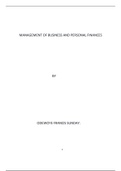 MANAGEMENT OF BUSINESS AND PERSONAL FINANCES BY ODEWOYE FRANCIS