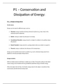 GCSE AQA 9-1 - Physics - Conservation and Dissipation of Energy