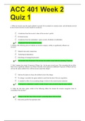 ACC 401 Week 2 Quiz 1WITH ALL CORRECT AND VERIFIED SOLUTIONS GRADE A+