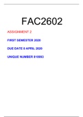 FAC2602 Assignment 2 Semester 1 2020