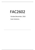 FAC2602 OCT-NOV 2018 EXAM SOLUTIONS  + FAC2602 Assignment 2 Semester 1 2020