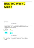 BUS 100 Week 2 Quiz 1 WITH ALL CORRECT AND COMPLETE SOLUTIONS GRADE A