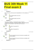 BUS 309 Week 11 Final exam 2 QUESTIONS WITH COMPLETE AND LATEST  SOLUTIONS GRADE A+,STRAYER UNIVERSITY 
