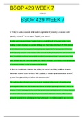 BSOP 429 WEEK 7 QUESTIONS WITH GRADE A SOLUTIONS