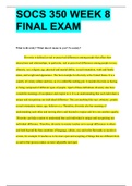 SOCS 350 WEEK 8 FINAL EXAM QUESTIONS WITH ALL CORRECT ANSWERS GRADE A