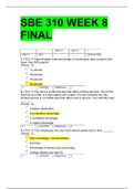 SBE 310 WEEK 8 FINAL QUESTIONS WITH ALL GRADE A ANSWERS