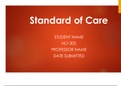 HLT 305 Topic 2 Assignment Standards of Care and Medical Practice PPT