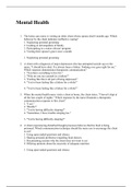 NR 292 Mental Health NCLEX Questions with Answers: Chamberlain College Of Nursing(Verified answers, Already Graded A)