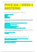 PHYS 204  WEEK 4 MIDTERM|Devry University | With Verified Grade A Answers