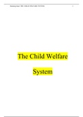 SOC 372 Child Welfare System |Grand Canyon University| LATEST (VERIFIED) GRADE A