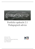Portfolio opdracht 2.1 Pedagogisch Advies NTI (beoordeeld 7,7 april 2020)