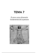 TEMA 7 "El amor como elemento fundamental de la persona"