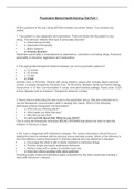 Psychiatric Mental Health Nursing Test Part 1, 2 & 3 (Latest): Chamberlain College Of Nursing(Verified answers, download to score A)