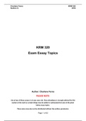 KRM 320 Section A (Essay 1-20)