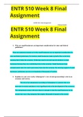 ENTR 510 Week 8 Final Assignment|ENTR 510 Entrepreneurship And New Ventures|DEVRY UNIVERSITY| WITH VERIFIED GRADE A ANSWERS