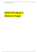 ENTR 510 Week 5 Midterm Paper|DEVRY UNIVERSITY| (VERIFIED) GRADE A SOLUTIONS