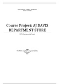 MATH 533 Course Project A,B,C(AJ DAVIS STORE)