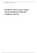 MATH 533 Week 6 Course Project Part B: Hypothesis Testing and Confidence Intervals (SALESCALL Inc)