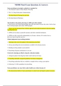 NR508 Final Exam Questions & Answers (Verified) Test Bank - 2019/2020. A+ Work, Chamberlain College of Nursing.