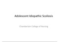 NR 602 Adolescent Idiopathic Scoliosis: Presentation (PPT): Chamberlain University (2020)