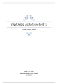 Marked assignment 1 ENG2601 2020 semester 1