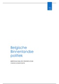 Volledige samenvatting Belgische binnenlandse politiek (geslaagd 1e zit)