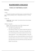 RASMUSSEN COLLEGE  NURS 2633 MOTHER & BABY Final Exam GRADED WITH VERIFIED ANSWERS 100% 