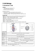 LEVEL 7 IB Biology notes - Topic 1: Cell Biology