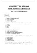 UNIVERSITY OF ARIZONA ECON 200 Chapter 1 & Chapter 2  Study Guide Questions & Verified Answers 100% 