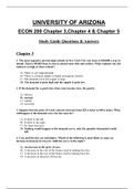 UNIVERSITY OF ARIZONA ECON 200 Chapter 3,Chapter 4 & Chapter 5  Study Guide Questions & Answers Verified 100% 63 Questions 