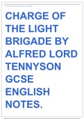 GCSE English Charge Of The Light Brigade by Alfred Lord Tennyson Revision Notes