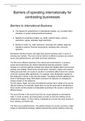M2. Barriers of operating internationally for contrasting businesses