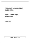 Temario oposiciones Higienista 2020-2021