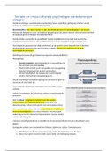 Aantekeningen hoorcolleges sociale en cross-culturele psychologie