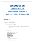 NUR 2349 Study Notes Guide / NUR 2349 Modules / NUR Final Exam / NUR 2349 Midterm Exam / NUR 2349 (New Version, 2020): Rasmussen University (100 % Correct) (SATISFACTION GUARANTEED, Check Verified & Graded) (RASMUSSEN UNIVERSITY Professional Nursing, I NU