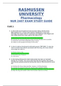 NURS 2407 Final Exam / NURS 2407 Midterm Exam / NURS 2092 Study Guide) (Part 1) (New Version, 2020): Rasmussen University (100 % Correct) (SATISFACTION GUARANTEED, Check Verified & Graded) (RASMUSSEN UNIVERSITY Pharmacology NUR 2407)