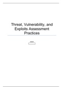 [Solved] Threat, Vulnerability, and Exploits Assessment Practices Due Week 6 and worth 120 points